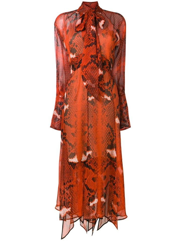 Petar Petrov Snakeskin Print Dress - Red