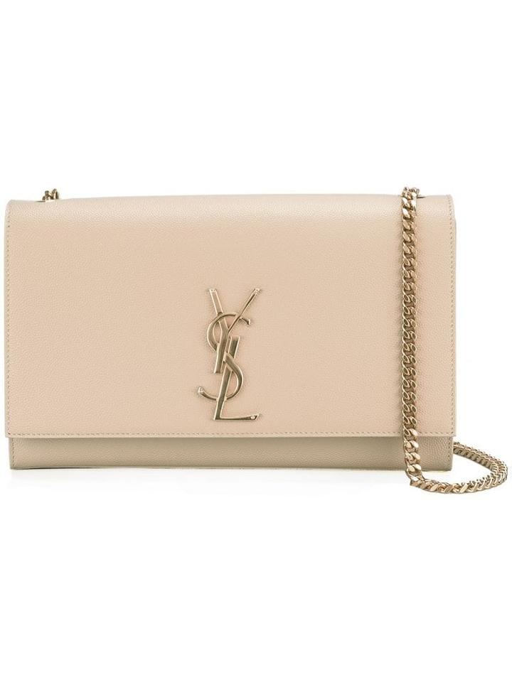 Saint Laurent Classic Monogram Chain Wallet - Neutrals
