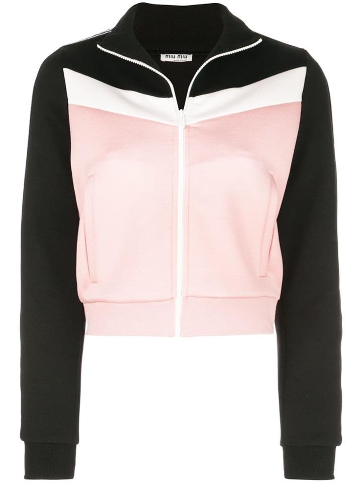 Miu Miu Colour-block Bomber Jacket - Pink