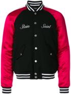 Icosae Stain Saint Embroidered Bomber Jacket - Black