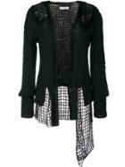 Almaz Open Grid Knit Cardigan - Black