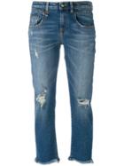 R13 Cropped Jeans - Blue