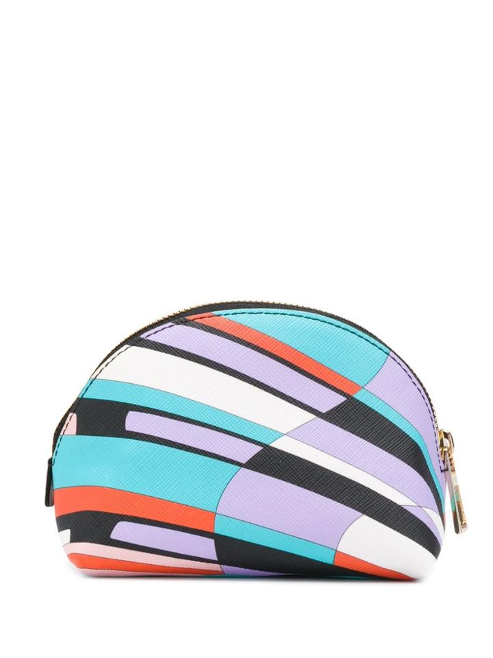 Emilio Pucci Lilac And Blue Shell Print Beauty Case - Purple
