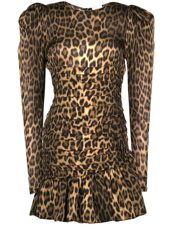 Magda Butrym Leopard Print Flared Dress - Brown