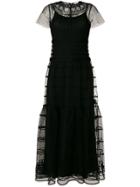Red Valentino Tiered Tulle Maxi Dress - Black