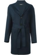 Dsquared2 Belted Coat, Women's, Size: 42, Blue, Cotton/polyamide/spandex/elastane/polyester