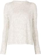 Vince Crew Neck Sweater, Women's, Size: M, Nude/neutrals, Linen/flax/cotton/viscose/polyamide