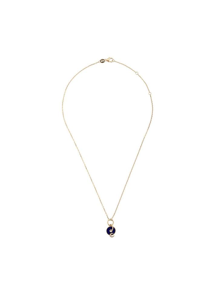 Foundrae 18kt Yellow Gold Diamond Crescent Disc Necklace