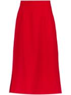 Olympiah Side Slits Midi Skirt - Red