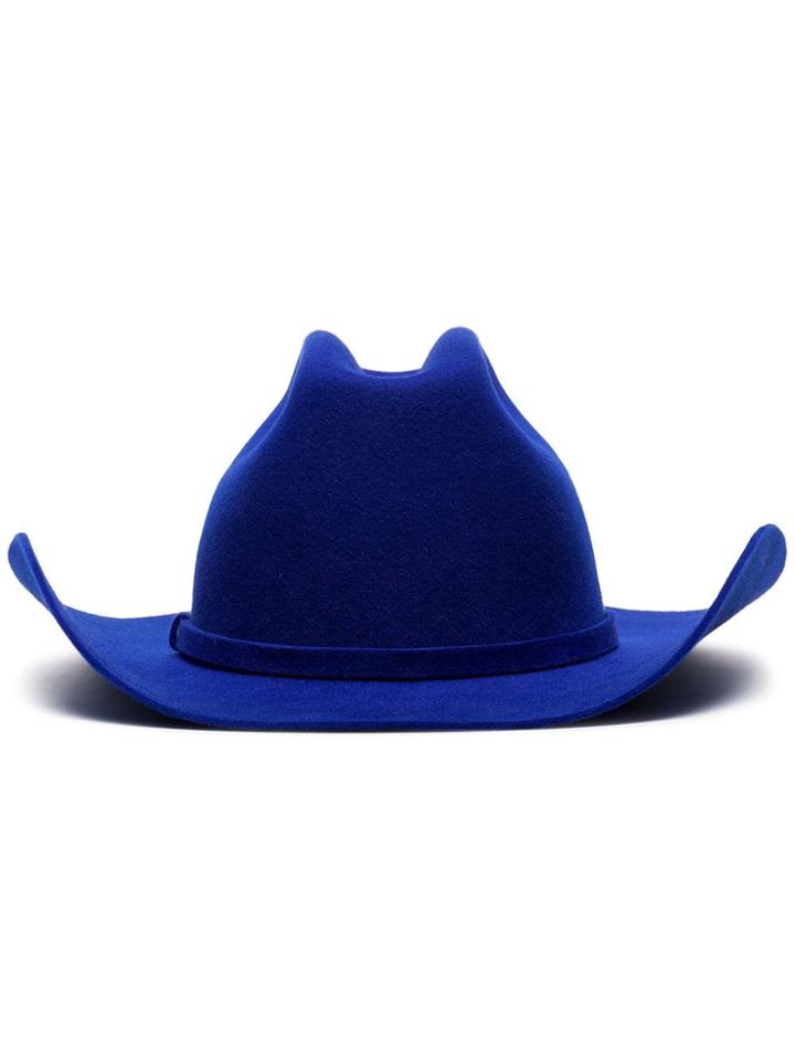 Calvin Klein 205w39nyc Blue Logo Embroidered Rabbit Fur Cowboy Hat