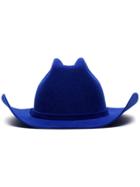 Calvin Klein 205w39nyc Blue Logo Embroidered Rabbit Fur Cowboy Hat