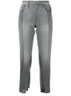 Frame Denim Nouveau Le Mix Cropped Jeans, Women's, Size: 27, Grey, Cotton