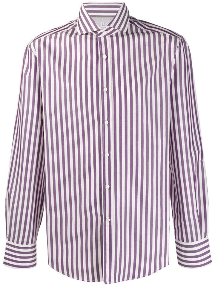 Brunello Cucinelli Striped Shirt - Purple