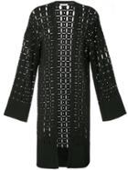 Versace Collection Pointelle-knit Cardigan - Black