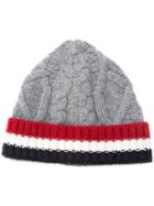 Thom Browne - Cable Knit Stripe Panel Beanie - Men - Wool - One Size, Grey, Wool