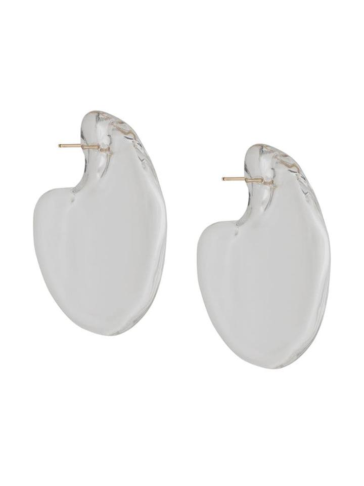 Annika Inez Glassy Disk Large Earrings - Gold