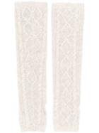 Pringle Of Scotland Cable Knit Wrist Warmers - Nude & Neutrals