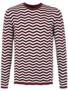Emporio Armani Striped Knitted Sweater - Red