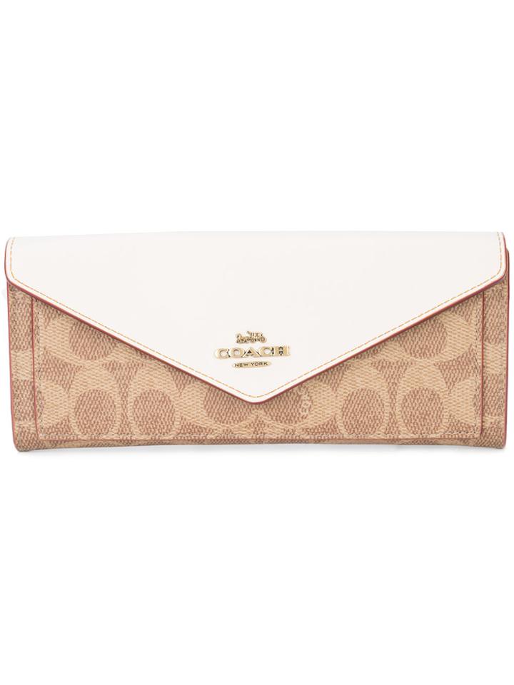 Coach Signature Canvas Soft Wallet - Brown
