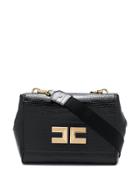 Elisabetta Franchi Crocodile Effect Tote - Black