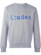 Études Logo Print Sweatshirt, Men's, Size: Large, Grey, Cotton/polyester