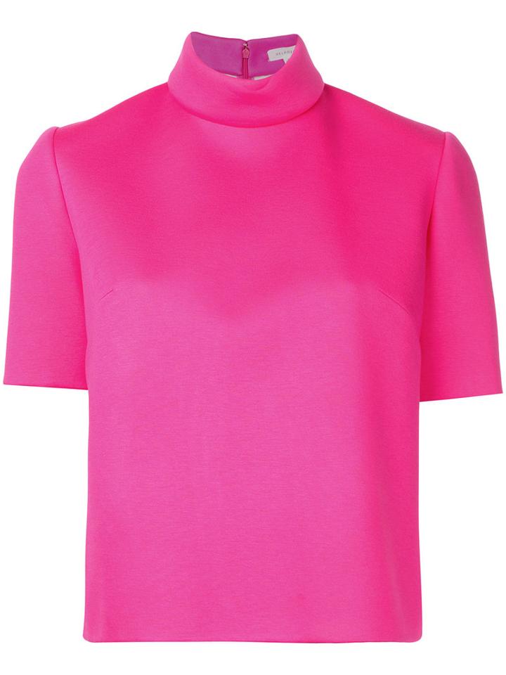 Delpozo - Roll Neck Top - Women - Acetate/viscose - 36, Pink/purple, Acetate/viscose