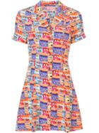 Lhd Printed Mini Shirt Dress - Multicolour