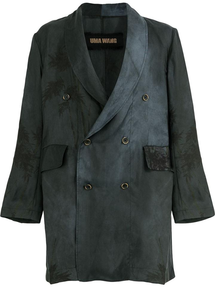 Uma Wang Palm Tree Oversized Blazer - Blue
