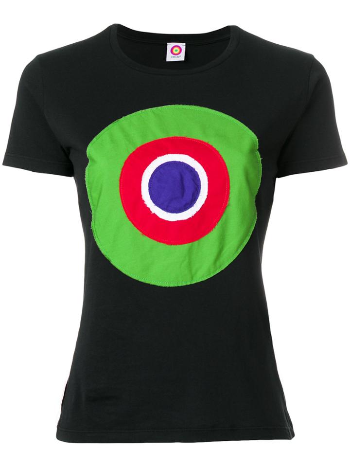 Circled Be Different Circle Appliqué T-shirt - Black