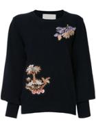Peter Pilotto Floral Embellished Sweater - Blue