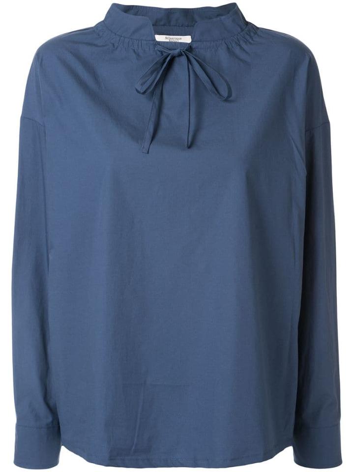 Atlantique Ascoli Oversized Tie-neck Blouse - Blue