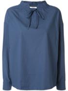 Atlantique Ascoli Oversized Tie-neck Blouse - Blue