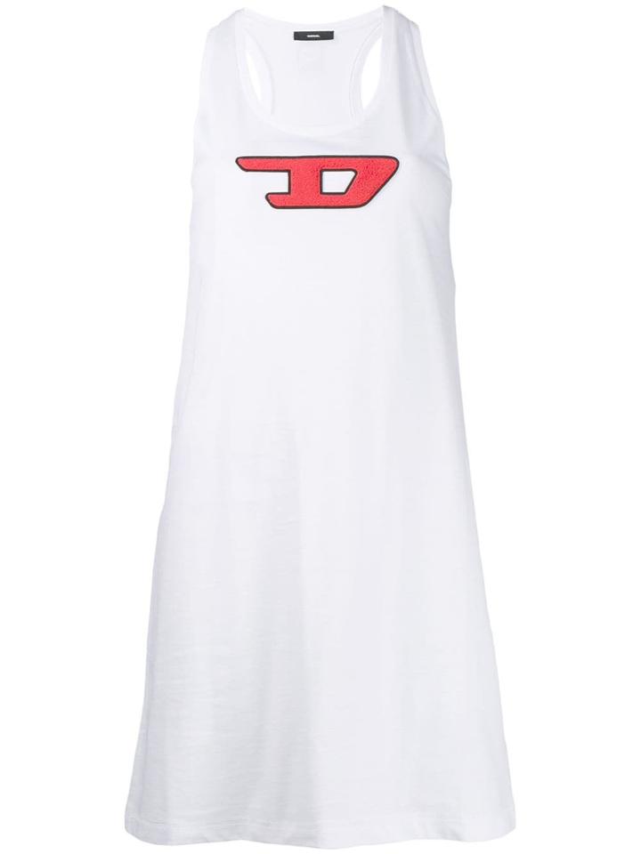 Diesel Elongated Logo Tank Top - White