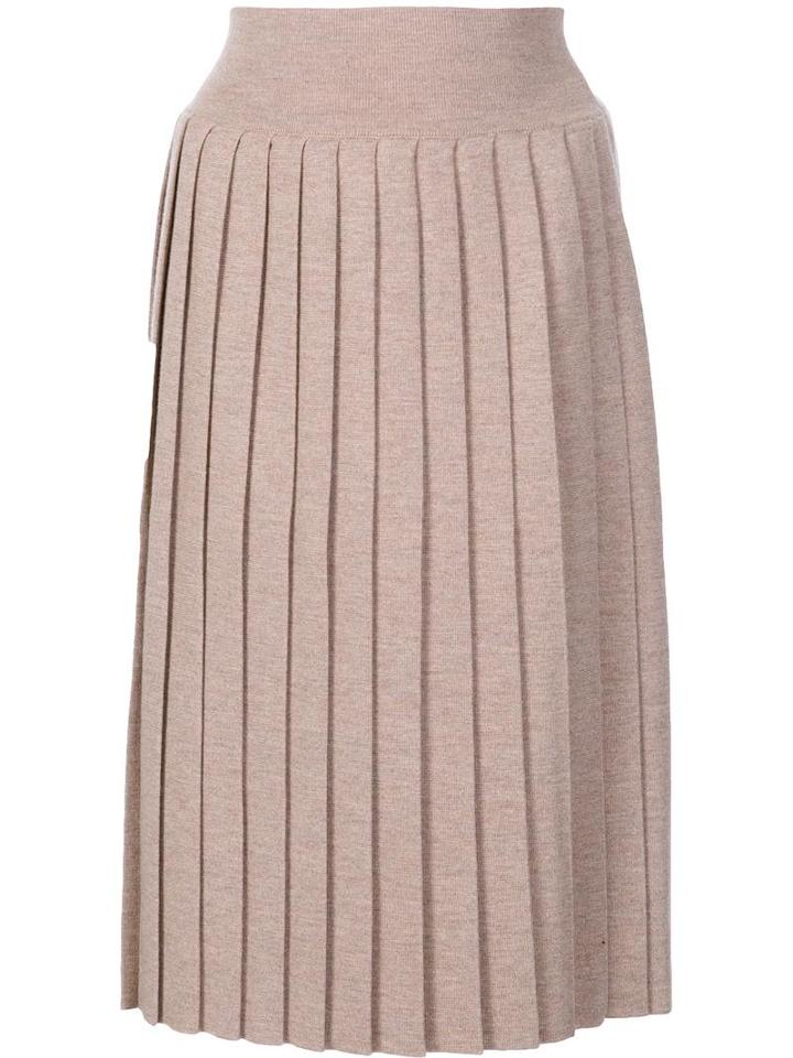 Vivienne Westwood Red Label Pleated Knit Skirt, Women's, Size: Small, Brown, Wool