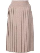 Vivienne Westwood Red Label Pleated Knit Skirt, Women's, Size: Small, Brown, Wool