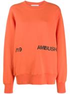 Ambush Contrast Logo Print Sweatshirt - Orange