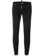 Dsquared2 'twiggy' Medium Waist Cropped Jeans, Women's, Size: 42, Black, Cotton/spandex/elastane