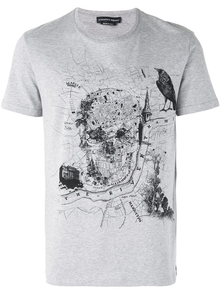 Alexander Mcqueen - Skull Print T-shirt - Men - Cotton - Xl, Grey, Cotton