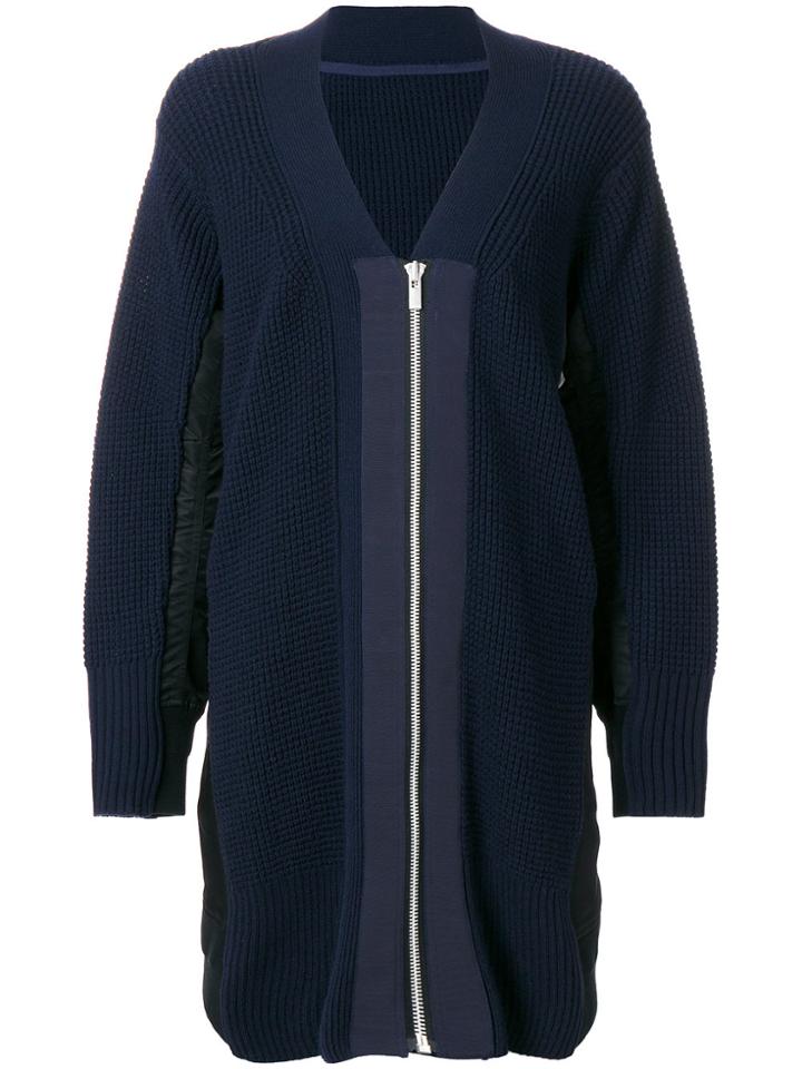 Sacai Ovoid Zip-up Cardigan - Blue