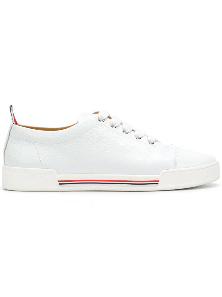 Thom Browne Pebble Grain Toe Cap Trainer - White
