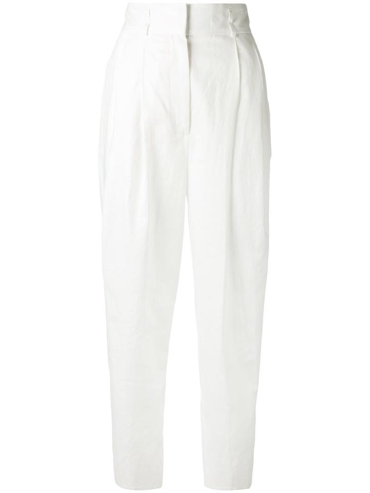 Paul Smith - Tailored Trousers - Women - Cotton/linen/flax - 44, White, Cotton/linen/flax