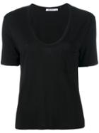 T By Alexander Wang Ruched T-shirt, Women's, Size: Large, Black, Rayon