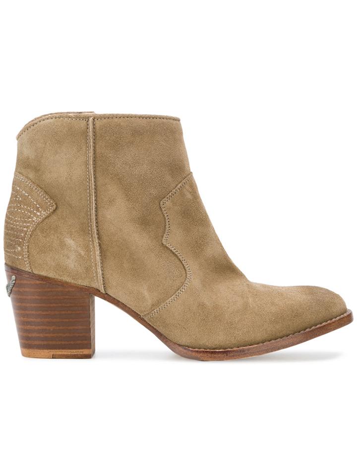 Zadig & Voltaire Western Boots - Nude & Neutrals