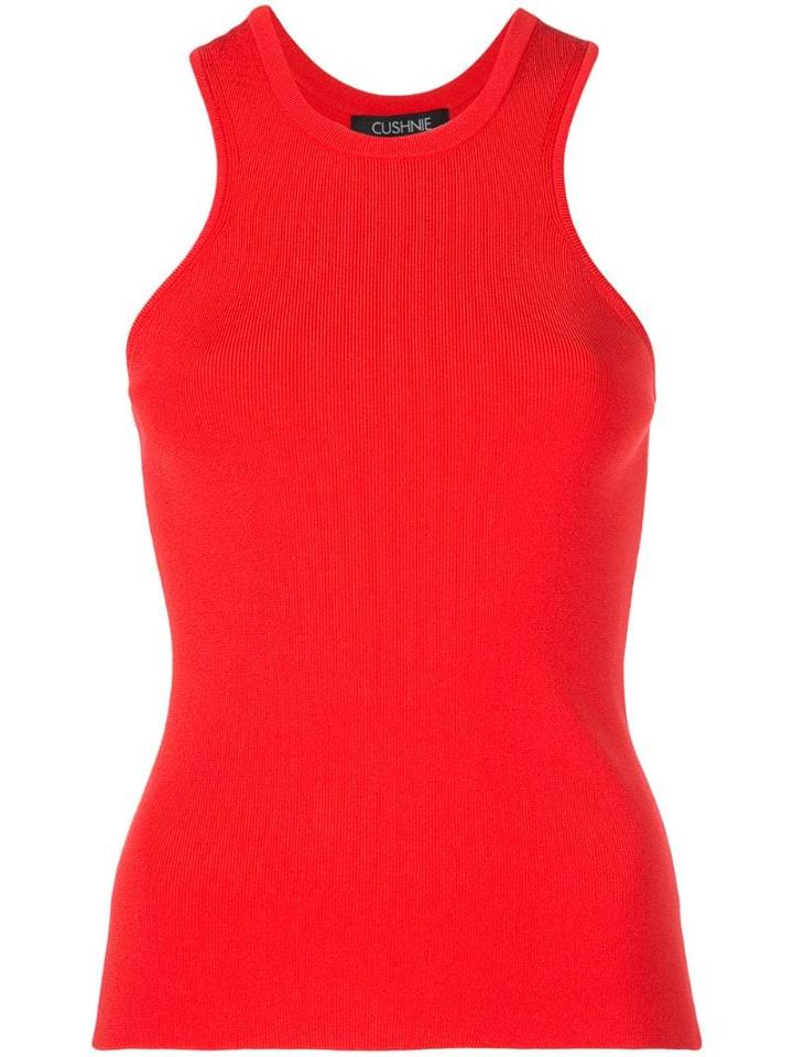 Cushnie Racerback Ribbed Top - Red
