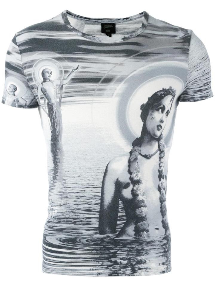Jean Paul Gaultier Vintage Relgious Figure Printed Top - Grey