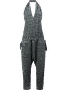 Lost & Found Ria Dunn Drop Crotch Halter Neck Jumpsuit - Grey