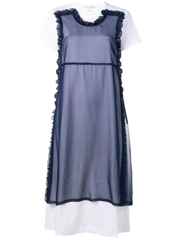Comme Des Garçons Girl Contrast Panel T-shirt Dress - White