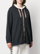 Brunello Cucinelli Contrast Trim Zip Hoodie - Grey