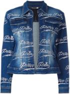 Philipp Plein 'tosia' Denim Jacket, Women's, Size: Xl, Blue, Cotton/spandex/elastane