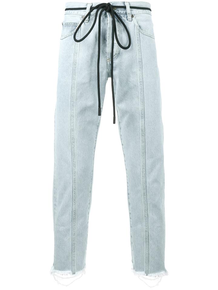 Off-white Diagonal Panelled Jeans - Blue